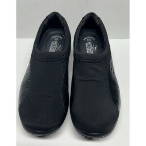 Fly Flot Italian Anatomic Comfort Black Slip On Shoes Genuine Leather Women 5.5